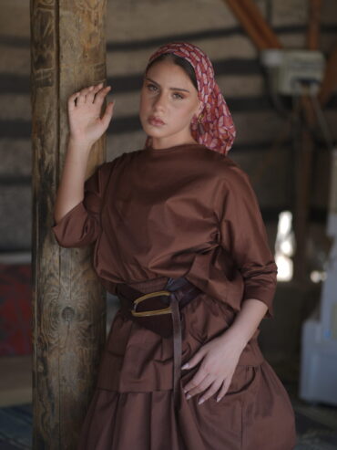 Scarf Burgundy And Rose Print