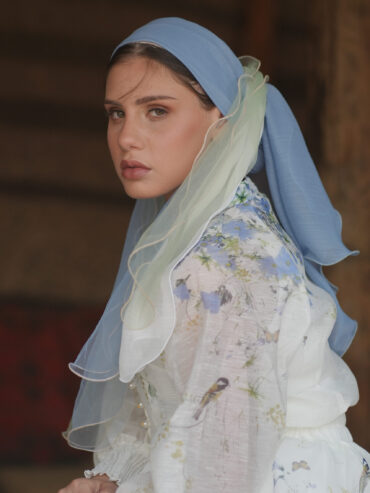 "Taltalim" blue scrunchie (The scarf is not included)